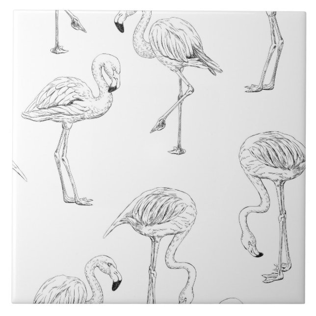 Flamingo-Muster Fliese (Vorderseite)