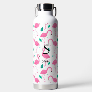 Flamingo Muster Monogram und Name Custom Trinkflasche