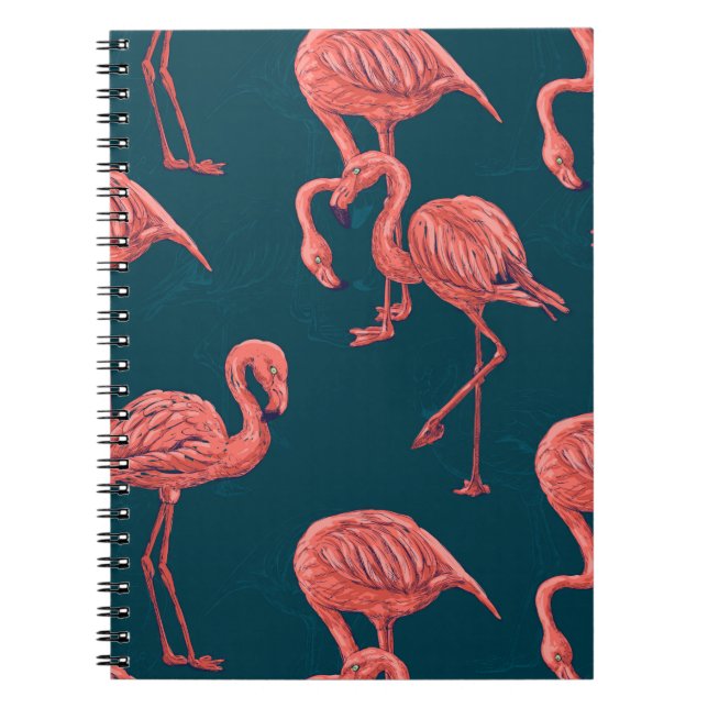 Flamingo-Muster Notizblock (Vorderseite)