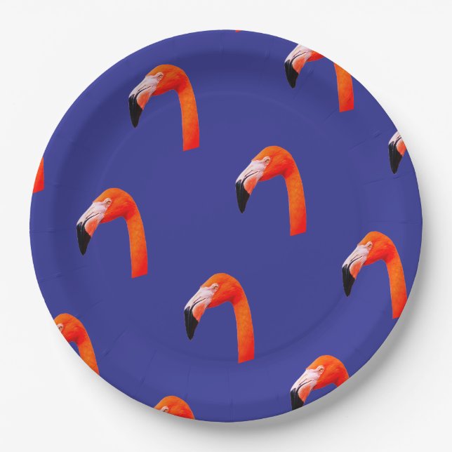 Flamingo-Muster  Pappteller (Vorderseite)
