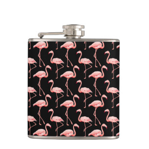 Flamingo Muster rosa Vogelschwarm Tropentierlover Flachmann