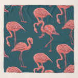 Flamingo-Muster Schal<br><div class="desc">Vector Muster mit handgezeichneten Flamingos in lebendiger Korallenfarbe auf dunkelblauem Hintergrund.</div>