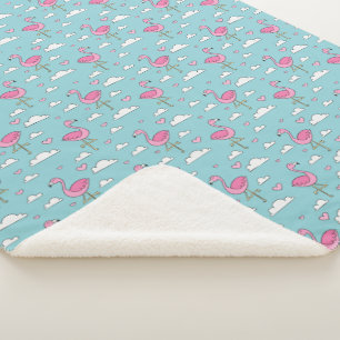 Flamingo-Muster Sherpadecke