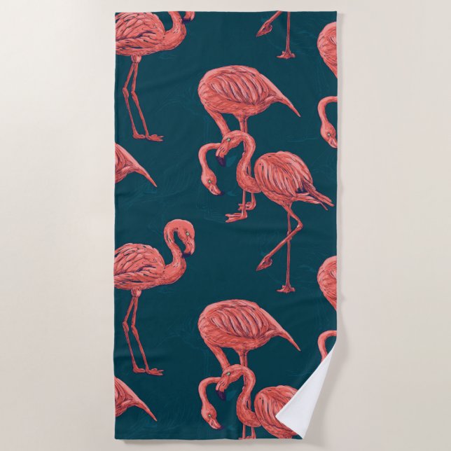 Flamingo-Muster Strandtuch (Vorderseite)
