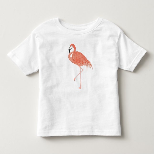Flamingo-Musterwatercolor-Kleinkind-Shirt Kleinkind T-shirt (Vorderseite)