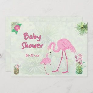 Flamingo Mutter & Baby Dusche Einladung