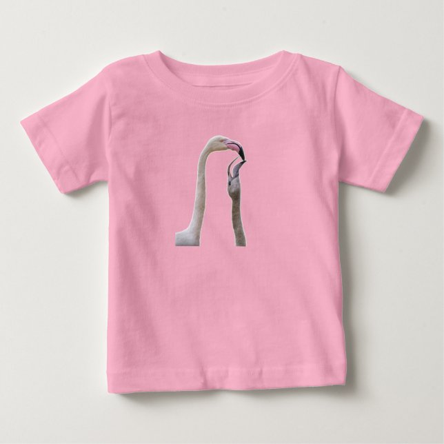 Flamingo Mutter und Baby - T-shirt (Vorderseite)
