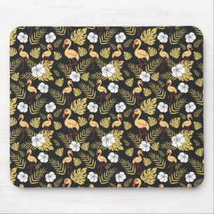 Flamingo nahtlose gelb-weiße Blume Mousepad