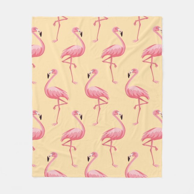 Flamingo nahtloser Muster Hintergrund. Rosa Flamme Fleecedecke (Vorderseite)