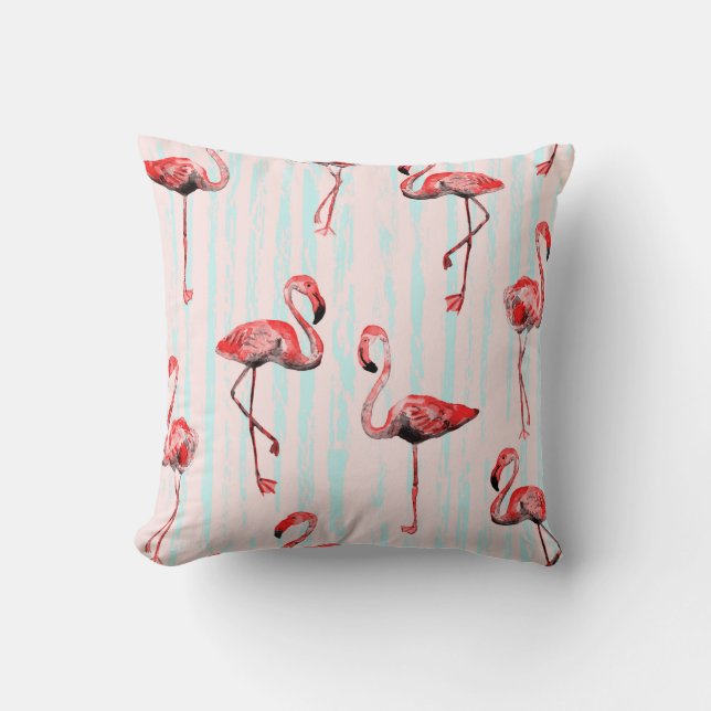 Flamingo nahtloses Muster Kissen (Vorderseite)