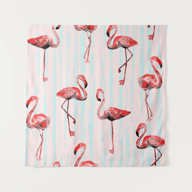 Flamingo nahtloses Muster Wandteppich (Vorderseite)
