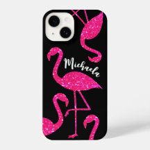 Flamingo Neon rosa Glitzer Glitzern Personalisiere