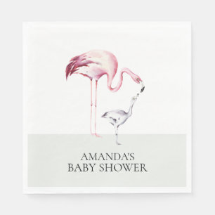 Flamingo-neutrale Babyparty-Papierservietten Serviette