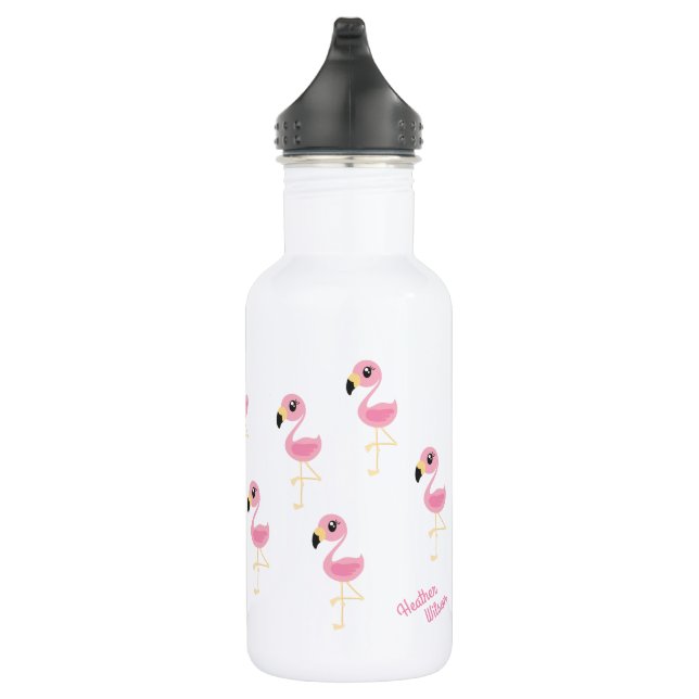 Flamingo Niedlich Kids Wasserflasche mit dem Namen (Rechts)