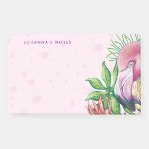 Flamingo Niedlich Pink Floral Bird Post-it Klebezettel