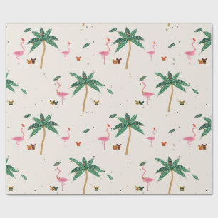 Flamingo Noël Weihnachtspapier Creme Geschenkpapier