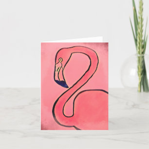 Flamingo Notecard (Leere Innenseite) Dankeskarte