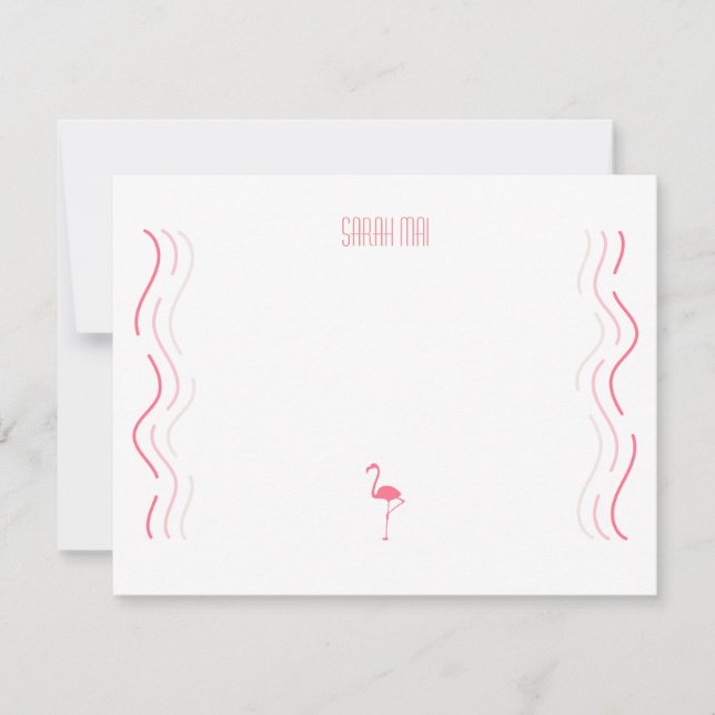 Flamingo Notizkarte Mitteilungskarte (Vorderseite)