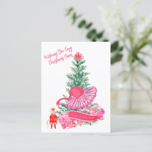 Flamingo Nutcracker Ballet Custom Christmas Postkarte