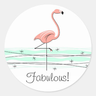 Flamingo Ocean Fabulous Aufkleber! Runder Aufkleber
