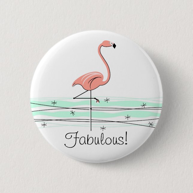 Flamingo Ocean 'Fabulous' Taste! Button (Vorderseite)