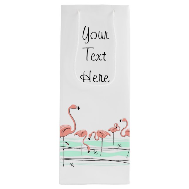 Flamingo Ocean Group Ihre Textflasche Geschenktüte Für Weinflaschen (Vorderseite)