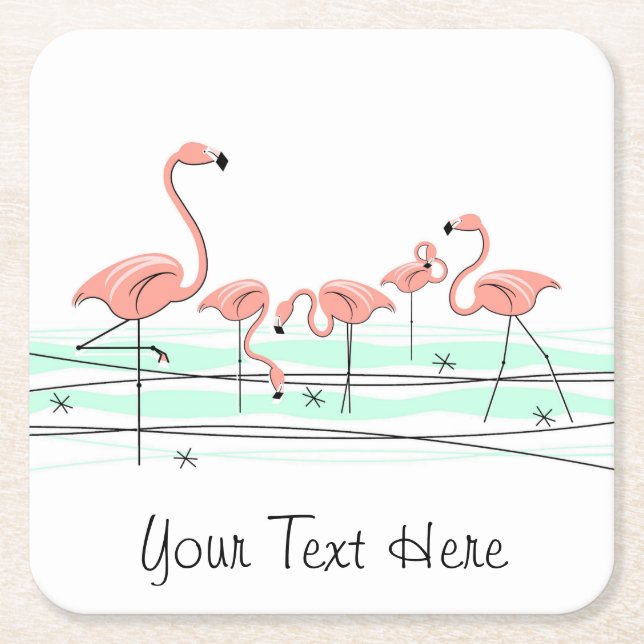 Flamingo Ocean Group Text Untersetzer (Vorderseite)