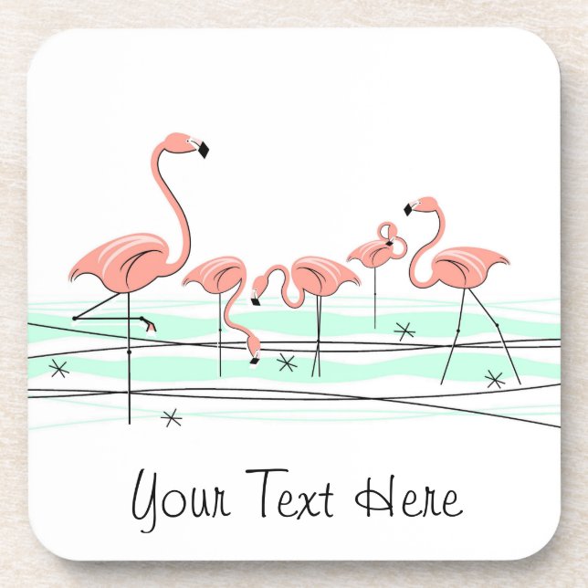 Flamingo Ocean Group Text Untersetzer aus Kunststo (Vorderseite)