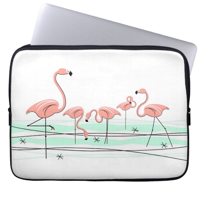 Flamingo Ocean Line Laptop-Ärmel Laptopschutzhülle (Vorderseite)