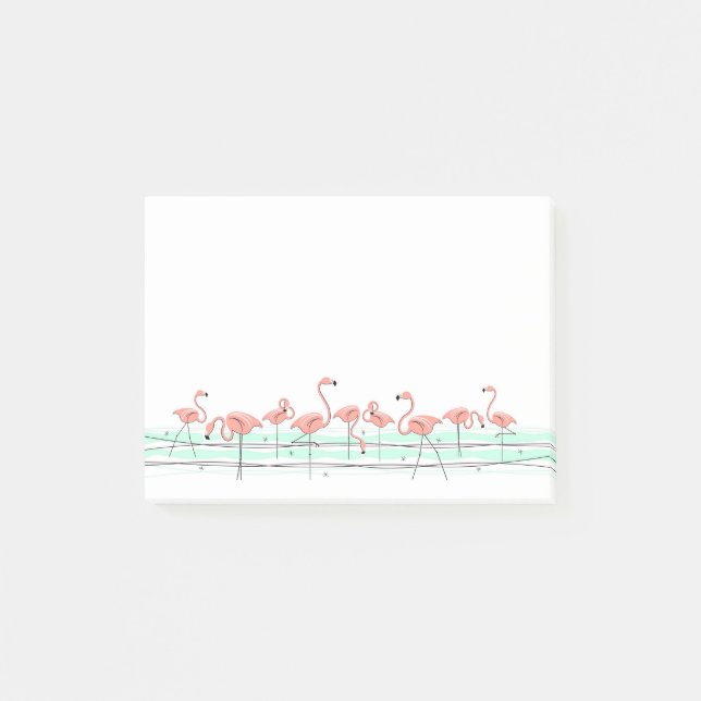 Flamingo Ocean Line Post-it Klebezettel (Vorderseite)