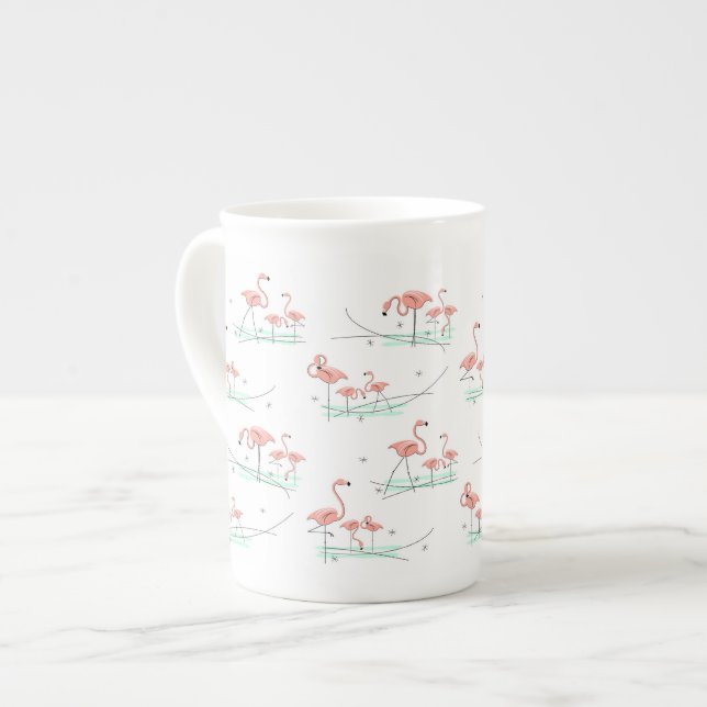 Flamingo Ocean Multi bone China Tasse (Vorderseite Links)