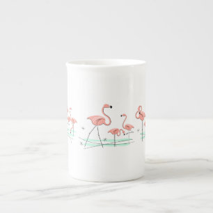 Flamingo Ocean Multi große Knochen China Tasse