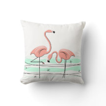 Flamingo Ocean Pair Square