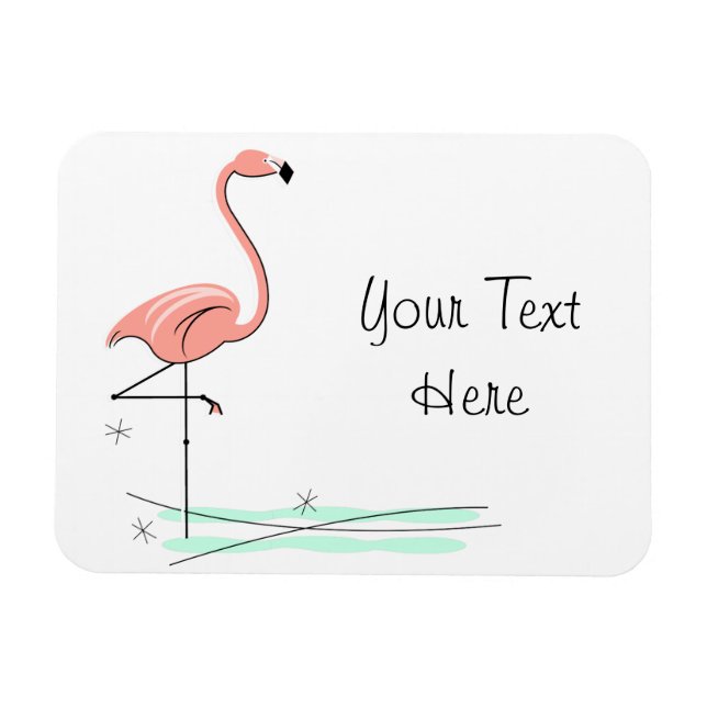Flamingo Ocean Side Text flexibel Magnet (Horizontal)