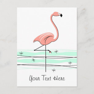 Flamingo Ocean Text Postkarte