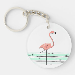 Flamingo Ocean Text zurück Acryl Schlüsselanhänger