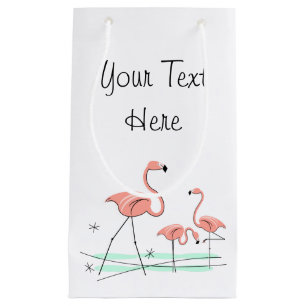 Flamingo Ocean Trio 2 Text Geschenktasche klein Kleine Geschenktüte