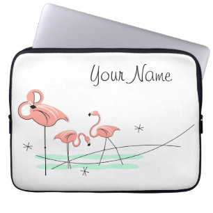 Flamingo Ocean Trio Name Laptop-Ärmel Laptopschutzhülle