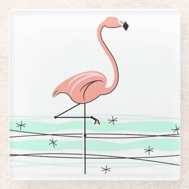 Flamingo Ocean Untersetzer (Vorderseite)