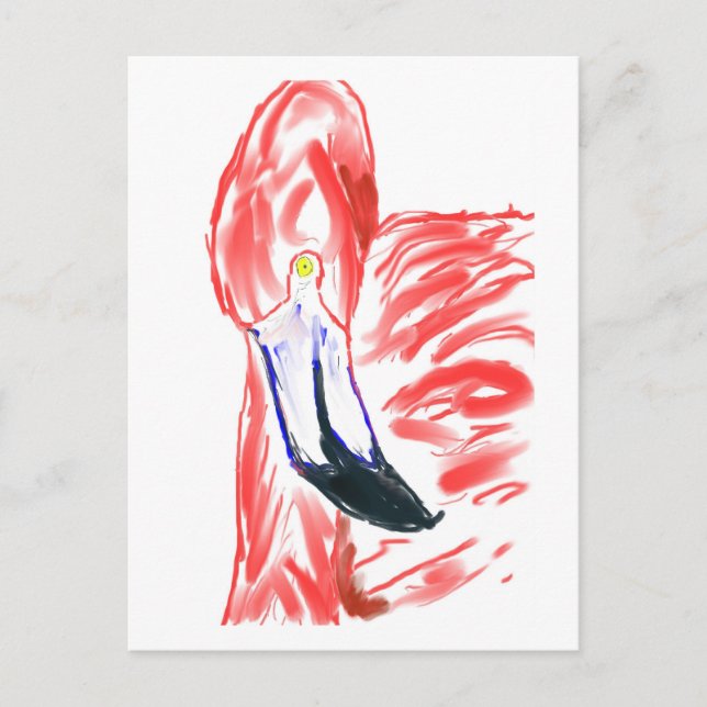 Flamingo Oil Painting Pink Flamingoe zeichnend Postkarte (Vorderseite)
