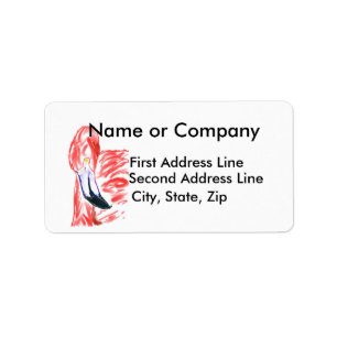 Flamingo-Öl-Malerei-Rosa Flamingoe Zeichnen Adressaufkleber