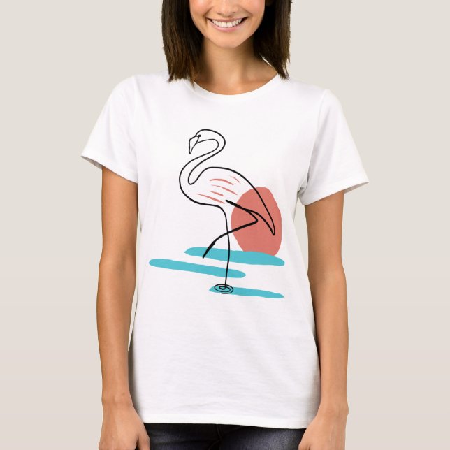 Flamingo one line T-Shirt (Vorderseite)