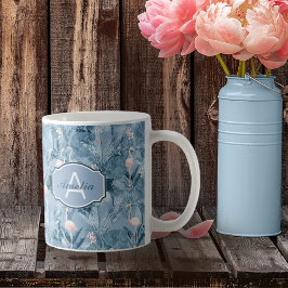 Flamingo Orchid Tropical Pattern Blue ID868 Kaffeetasse