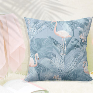 Flamingo Orchid Tropical Pattern Blue ID868 Kissen