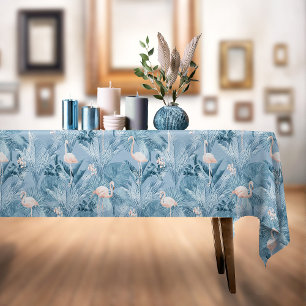 Flamingo Orchid Tropical Pattern Blue ID868 Tischdecke