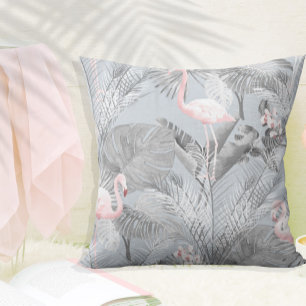 Flamingo Orchid Tropical Pattern Gray ID868 Kissen