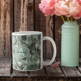 Flamingo Orchid Tropical Pattern Sage ID868 Kaffeetasse