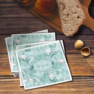 Flamingo-Orchidee Tropisches Muster Türkis ID868 Serviette