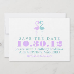 Flamingo-Paar Hochzeit Save the Date Einladung