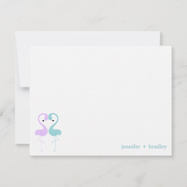Flamingo-Paar-kundenspezifische Ebene danken Ihnen Einladung (Vorderseite)